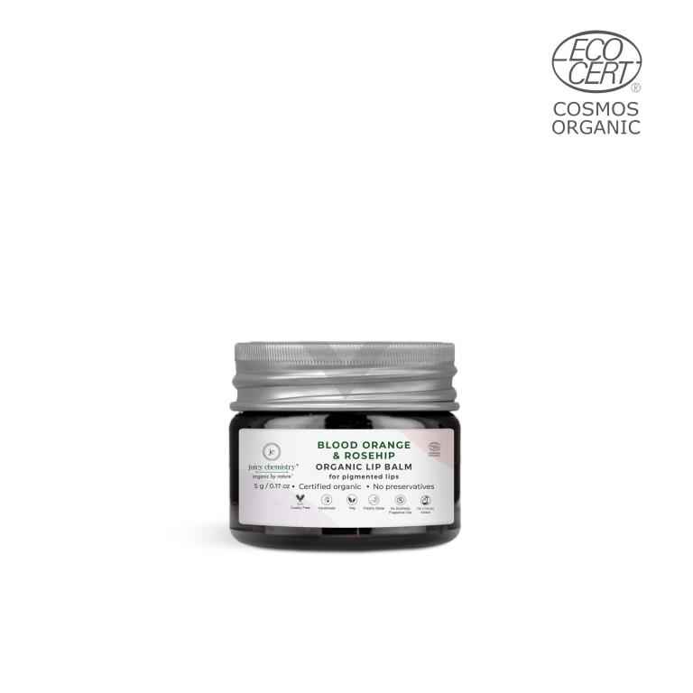 Buy Juicy Chemistry Organic Blood Orange & Rosehip Lip Balm - For Pigmented Lips ,5gm - Purplle