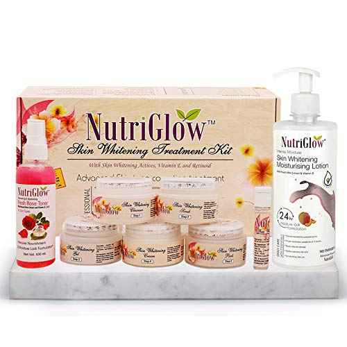 Buy NutriGlow Combo : Skin Whitening Treatment Facial Kit (310 gm) + Skin Whitening Moisturizing Lotion (500 ml)/ Instant Glow/Intense Moisture/All Skin Type… - Purplle