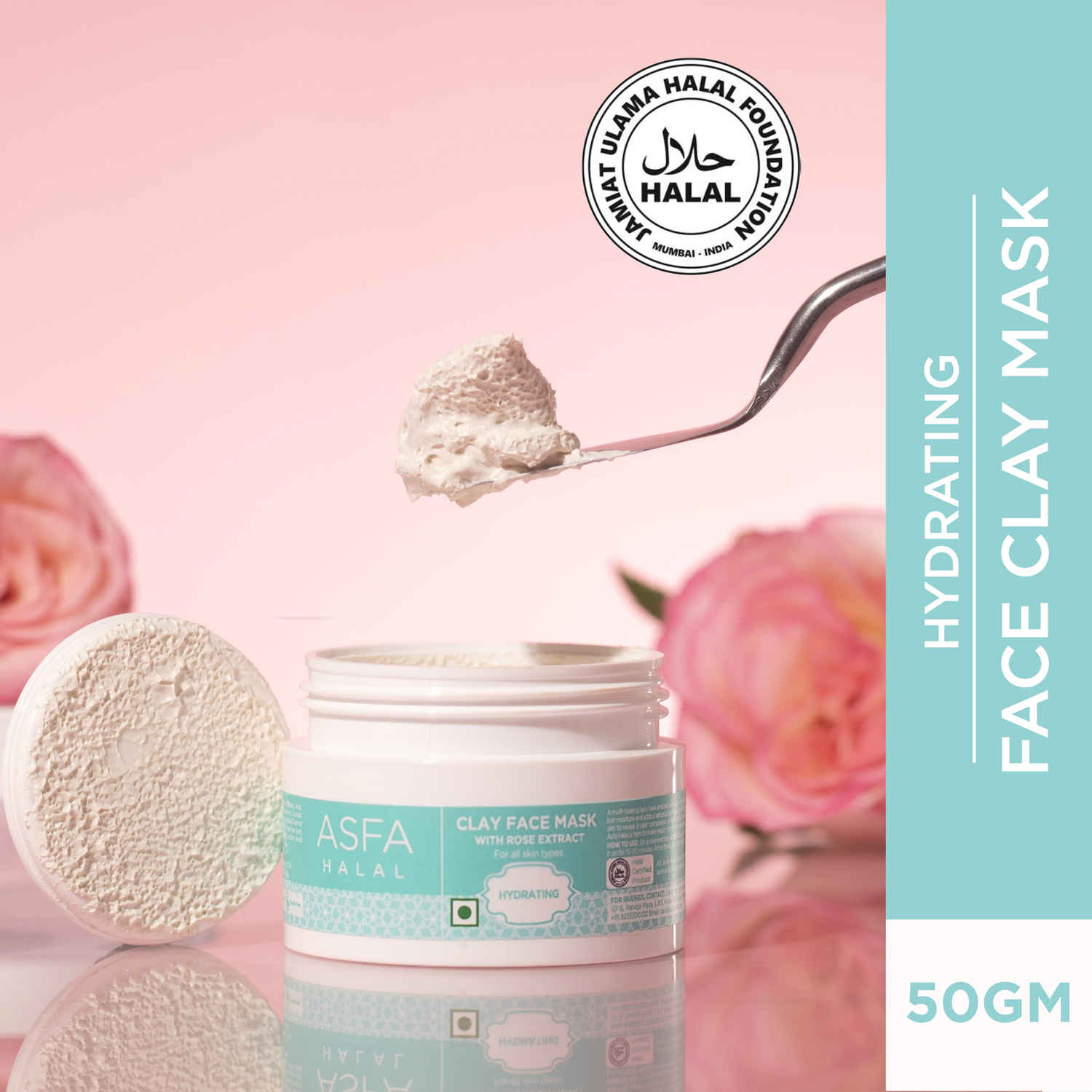 Buy Asfa Halal Hydrating Face Clay Mask With Rose Extract (50 gm) - Purplle