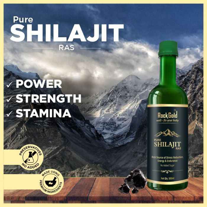 Buy Rock Gold' Pure Ayurvedic Shilajit/Shilajeet Juice (Rich Source of Energy, Strength & Stamina)- 500 ml - Purplle