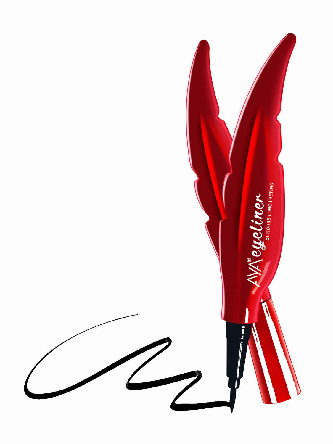Buy AYA Waterproof 24 Hours Long Lasting Feather Eyeliner, Black ( 2ml) - Purplle
