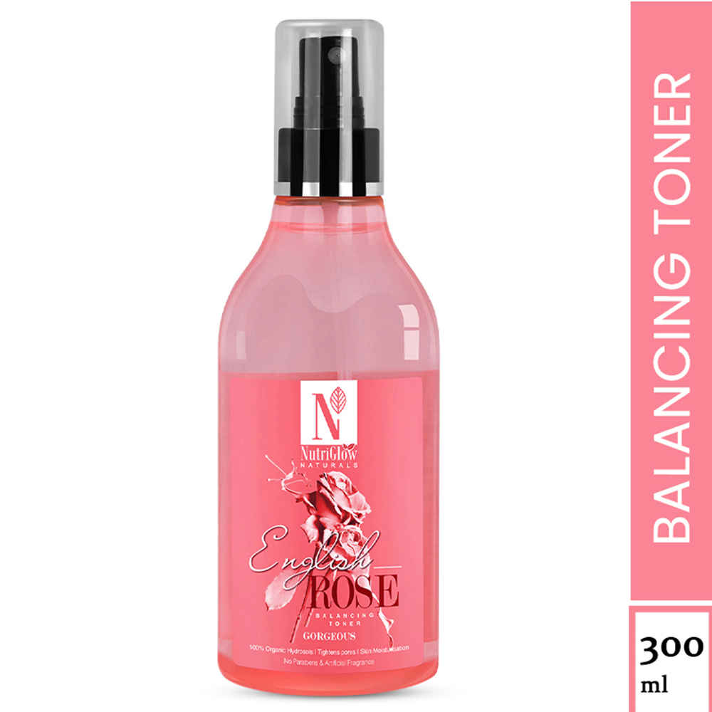 Buy NutriGlow NATURAL'S English Rose Balancing Toner For Tightens Pores, 300 ml - Purplle