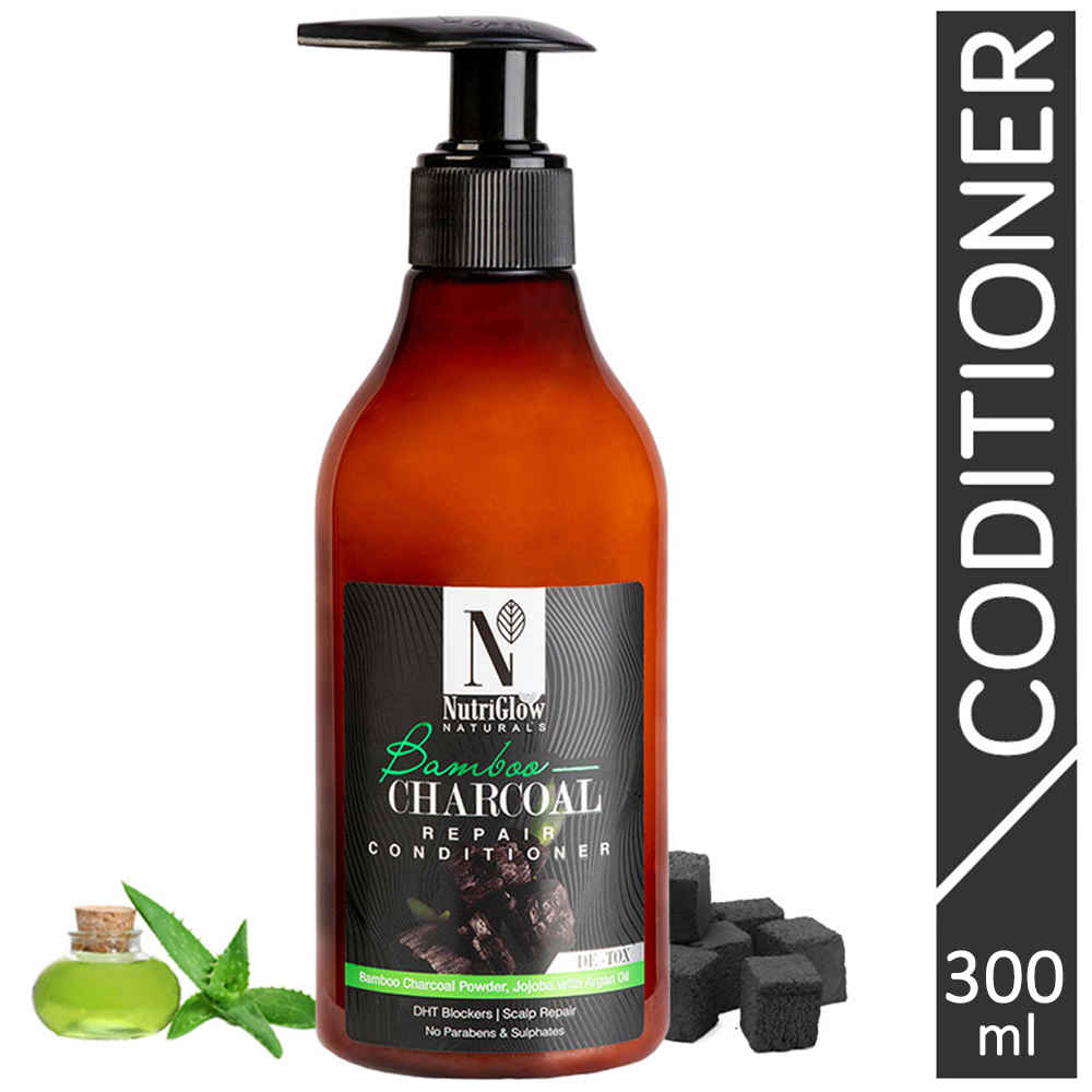 Buy NutriGlow NATURAL'S Bamboo Charcoal Repair Conditioner With Bamboo Charcoal Powder, 300 ml - Purplle