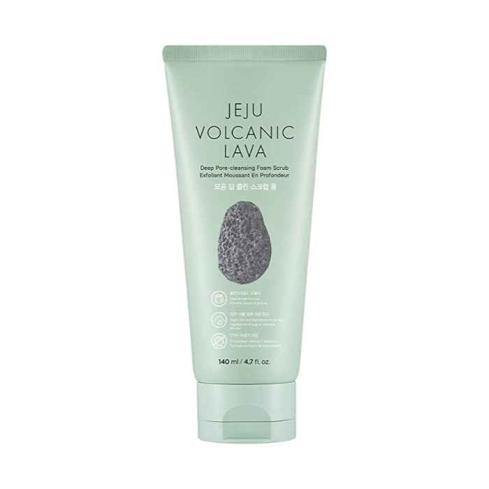 Buy The Face Shop The Faceshop Jeju Volcanic Lava Scrub Foam Gentle Exfoliator for Tan Removal, Whiteheads and Blackheads |for Normal to Oily Skin,140ml - Purplle