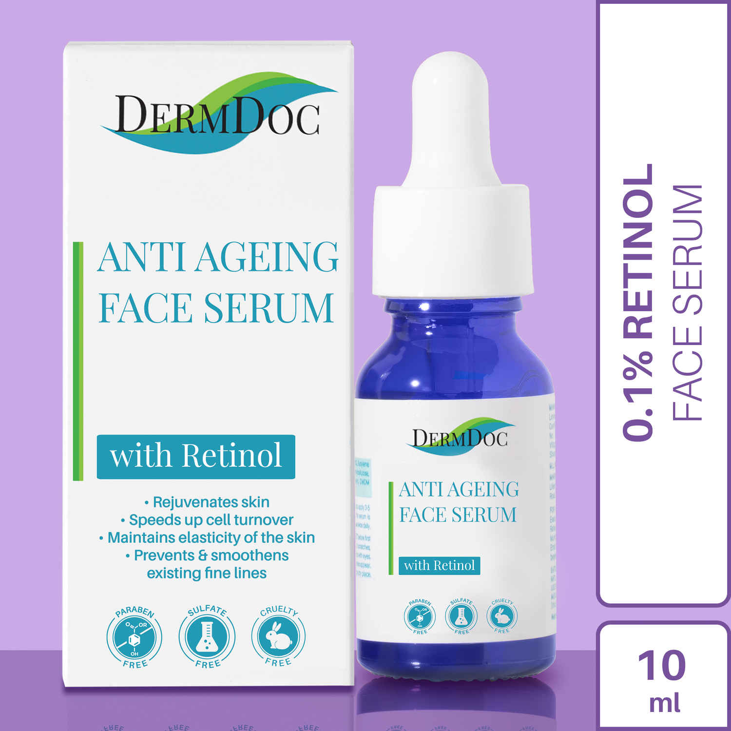 Buy DermDoc 0.1% Retinol Anti Ageing Face Serum (10 ml) | Serum For All Skin Types | Anti Wrinkle Serum | Paraben Free , Sulfate Free , Cruelty Free - Purplle