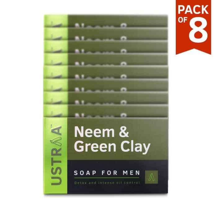 Buy Ustraa Soap-Neem & Green Clay-100 g (Pack of 8) - Purplle