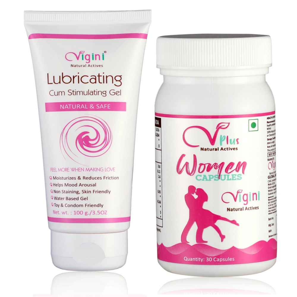 Buy Vigini 100% Natural Actives Vaginal Lubricant Lube Gel + Sexual Arousal Vigour Performance Stamina Booster Capsules Women - Purplle
