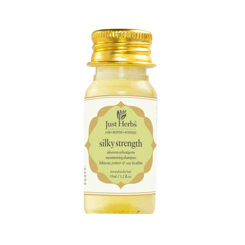 Buy Just Herbs Silky Strength Aloevera-Wheatgerm Moisturising Shampoo (35 ml) - Purplle