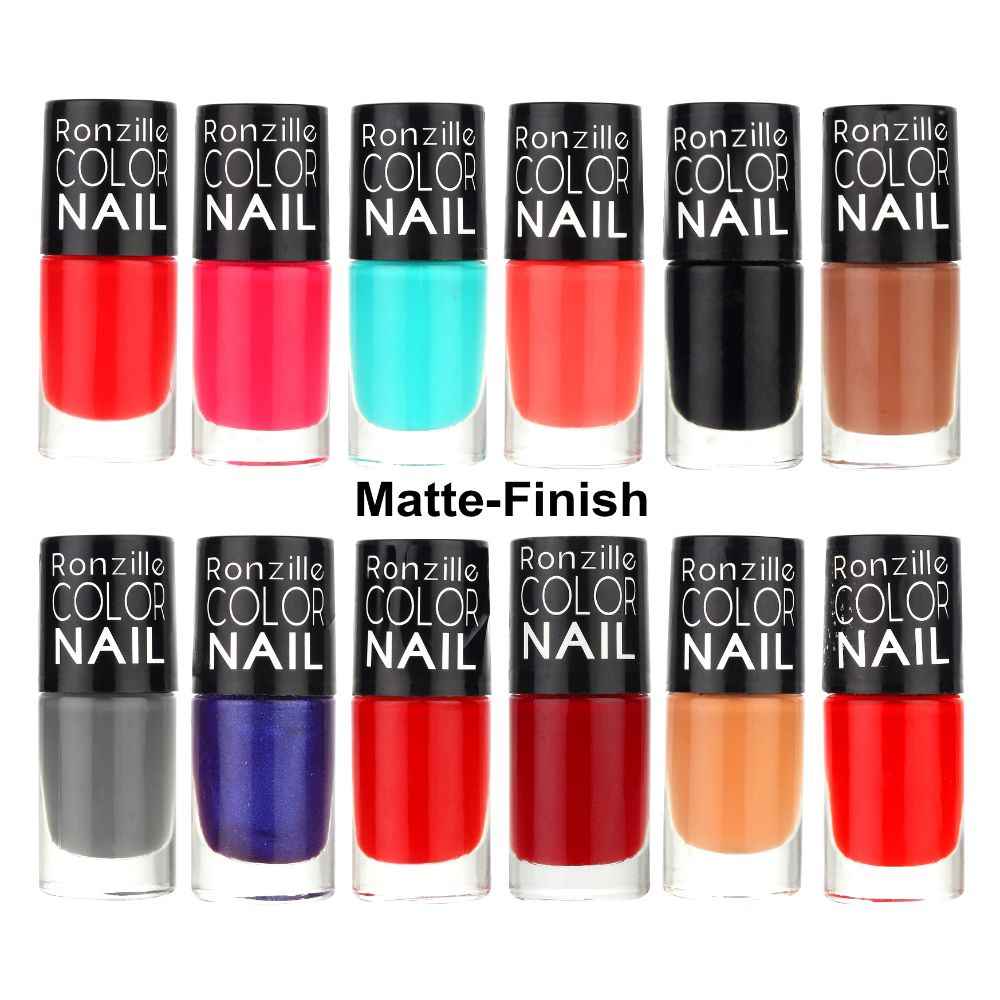 Buy Ronzille Color Nail Premium Long Lasting Nail Paint Quick Dry 6 ml Each Pack of 12 (Combo D) - Purplle
