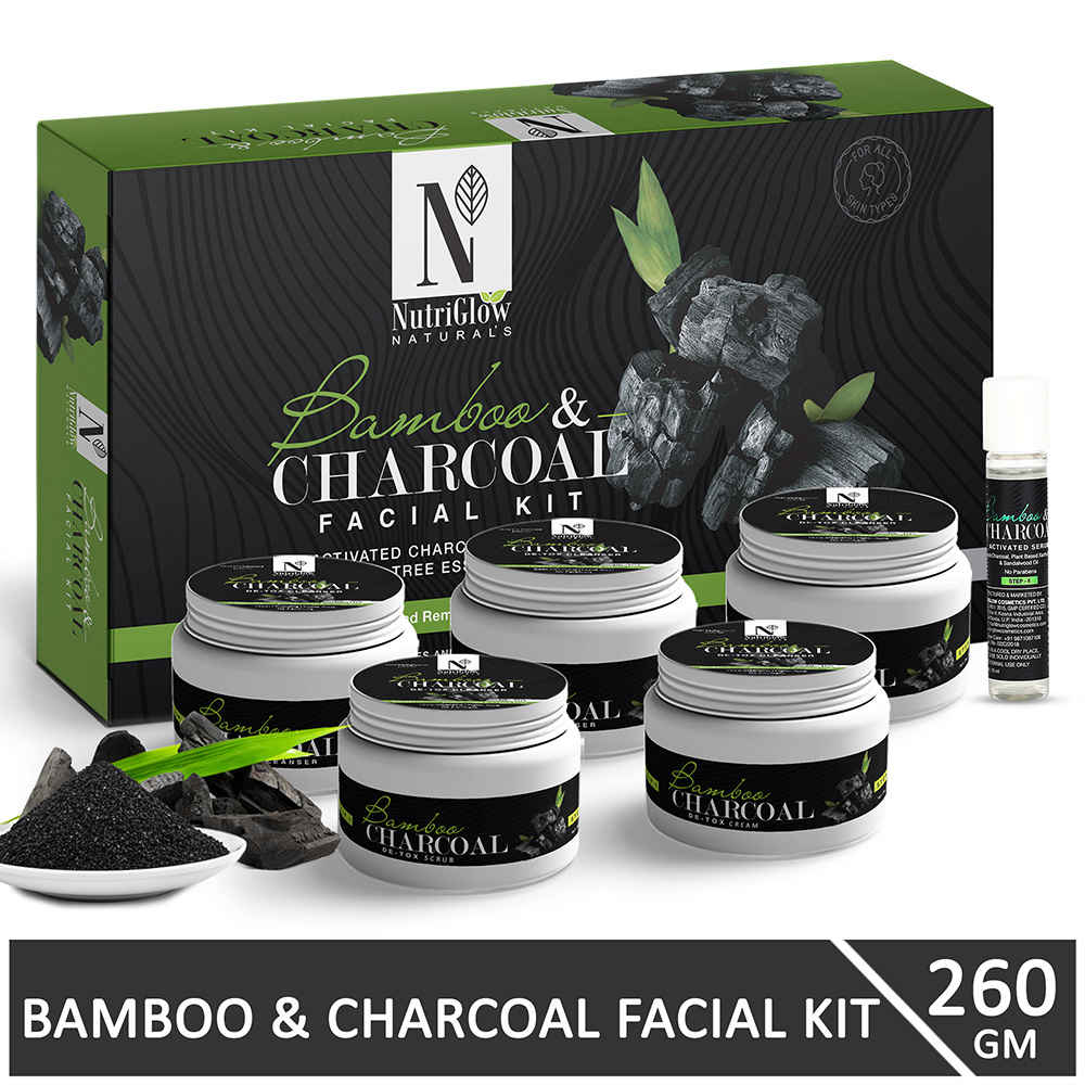 Buy NutriGlow NATURAL'S Bamboo & Charcoal Facial Kit For Glowing Skin & Detoxifies Skin, 260 gm - Purplle