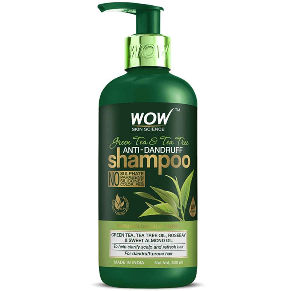 Buy WOW Skin Science Green Tea & Tea Tree Anti-Dandruff Shampoo (300 ml) - Purplle