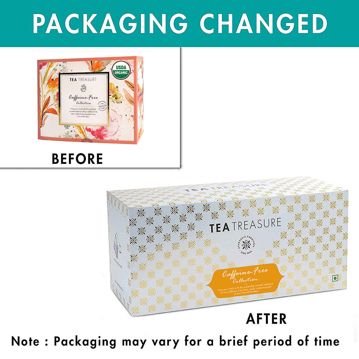 Buy TeaTreasure Caffeine Free Tea Pyramid Tea Bags Collection - an Assorted Sampler Gift Box - Purplle