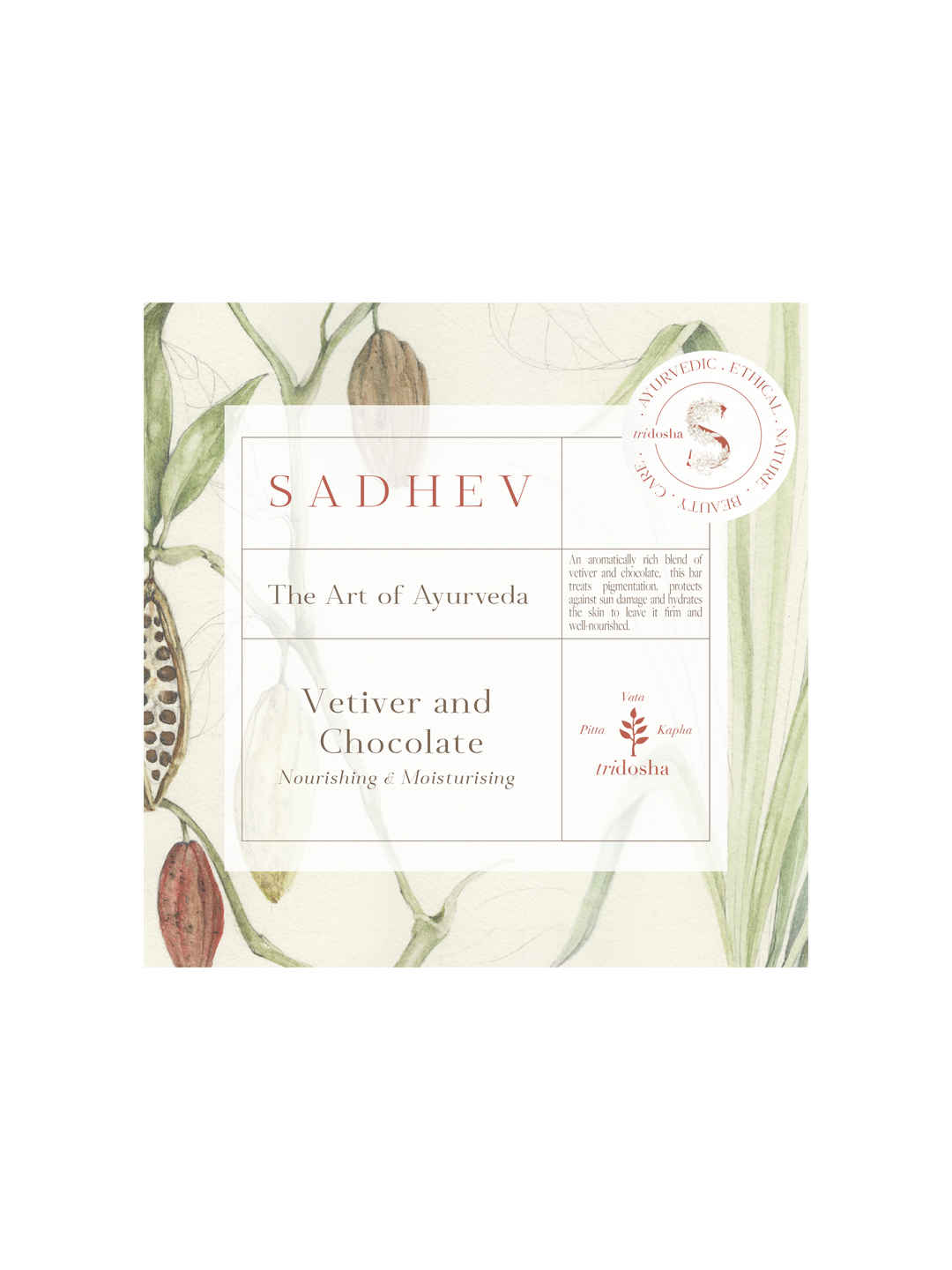 Buy Sadhev - Moisturising Bathing Bar - Vetiver & Chocolate (125 g) - Purplle