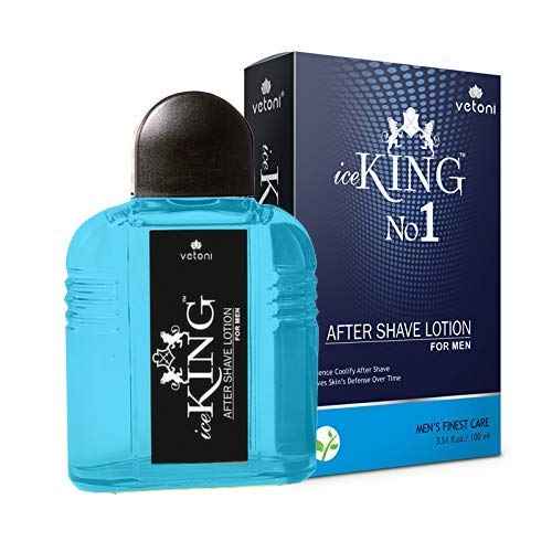 Buy Vetoni Ice King No. 1 Natural After Shave Lotion for Men - Soothes Irritation from Shaving, Moisturizes and Repairs Skin, Prevents Razor Burn, Leaves Skin Feeling Smooth and Soft, 100 ml, Blue - Purplle