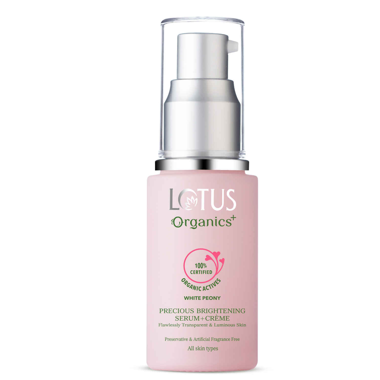 Buy Lotus Organics+ Precious Brightening Serum + Cream | 100% Organic White Peony | Sulphate & Paraben Free | All Skin Types | 30 gm - Purplle