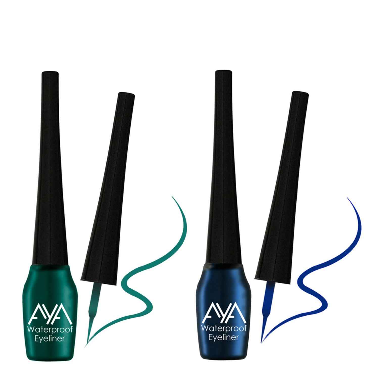 Buy AYA Waterproof Eyeliner, Set of 2 (Green and Blue) - Purplle