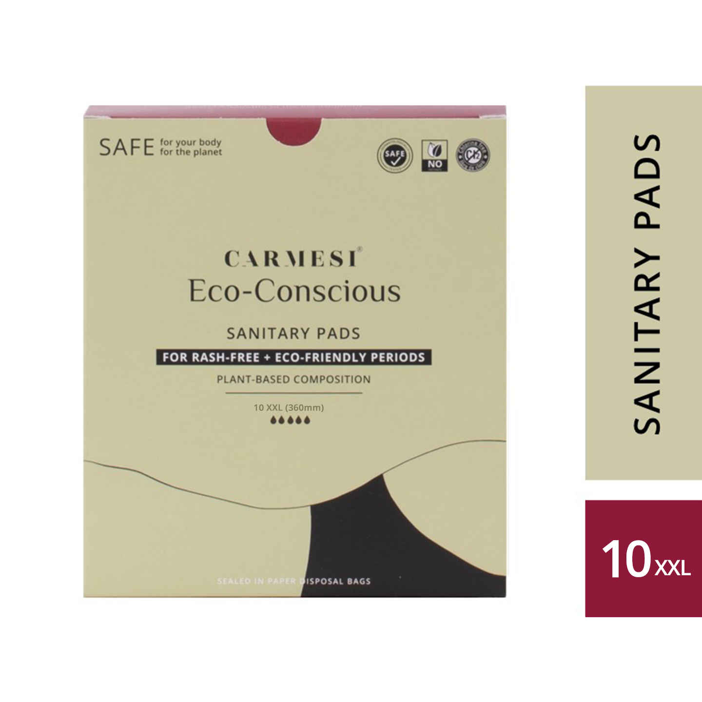 Buy Carmesi Eco-Conscious Sanitary Pads (10 XXL) - Purplle