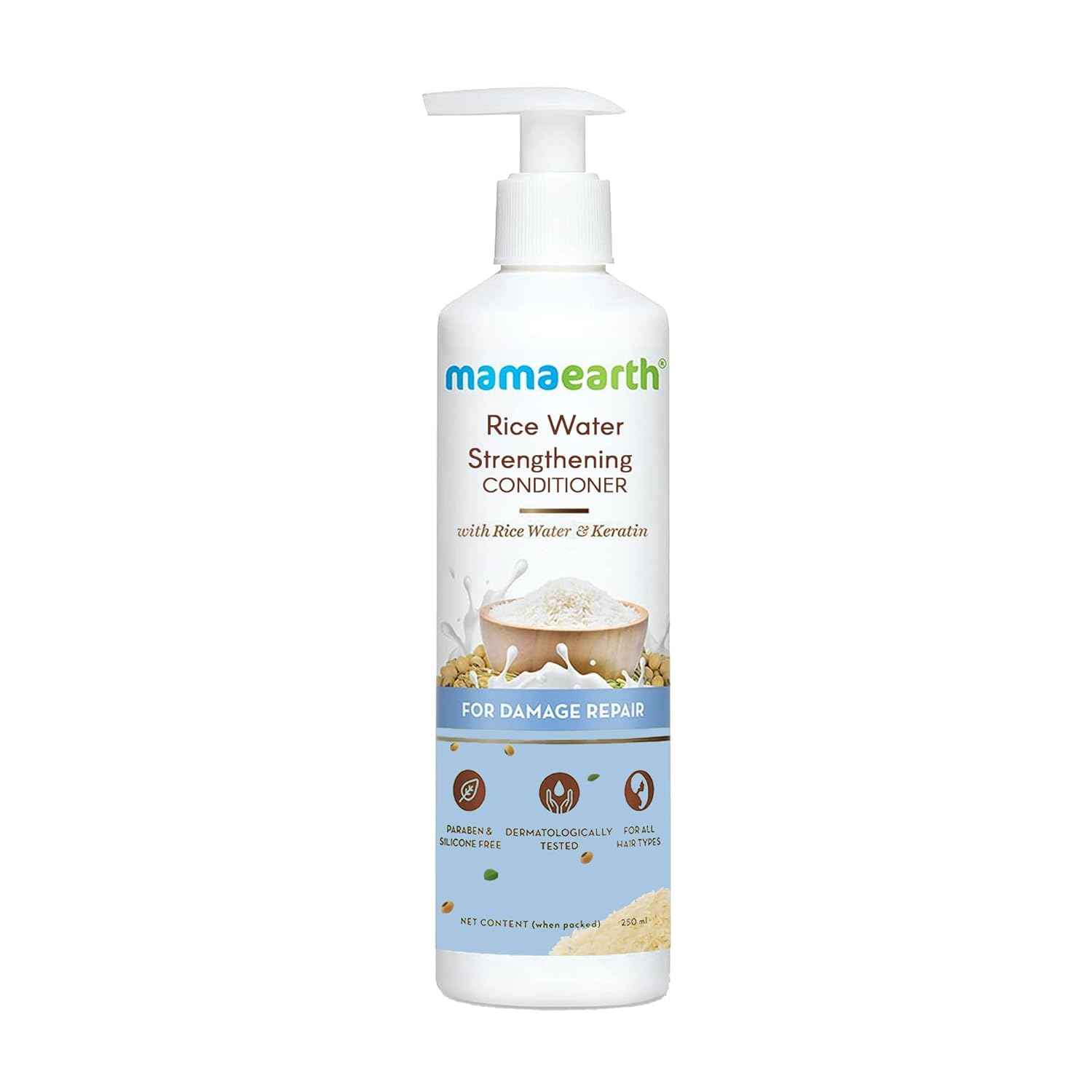 Buy Mamaearth Rice Water Conditioner with Rice Water & Keratin for Damaged Repair (250 ml) - Purplle