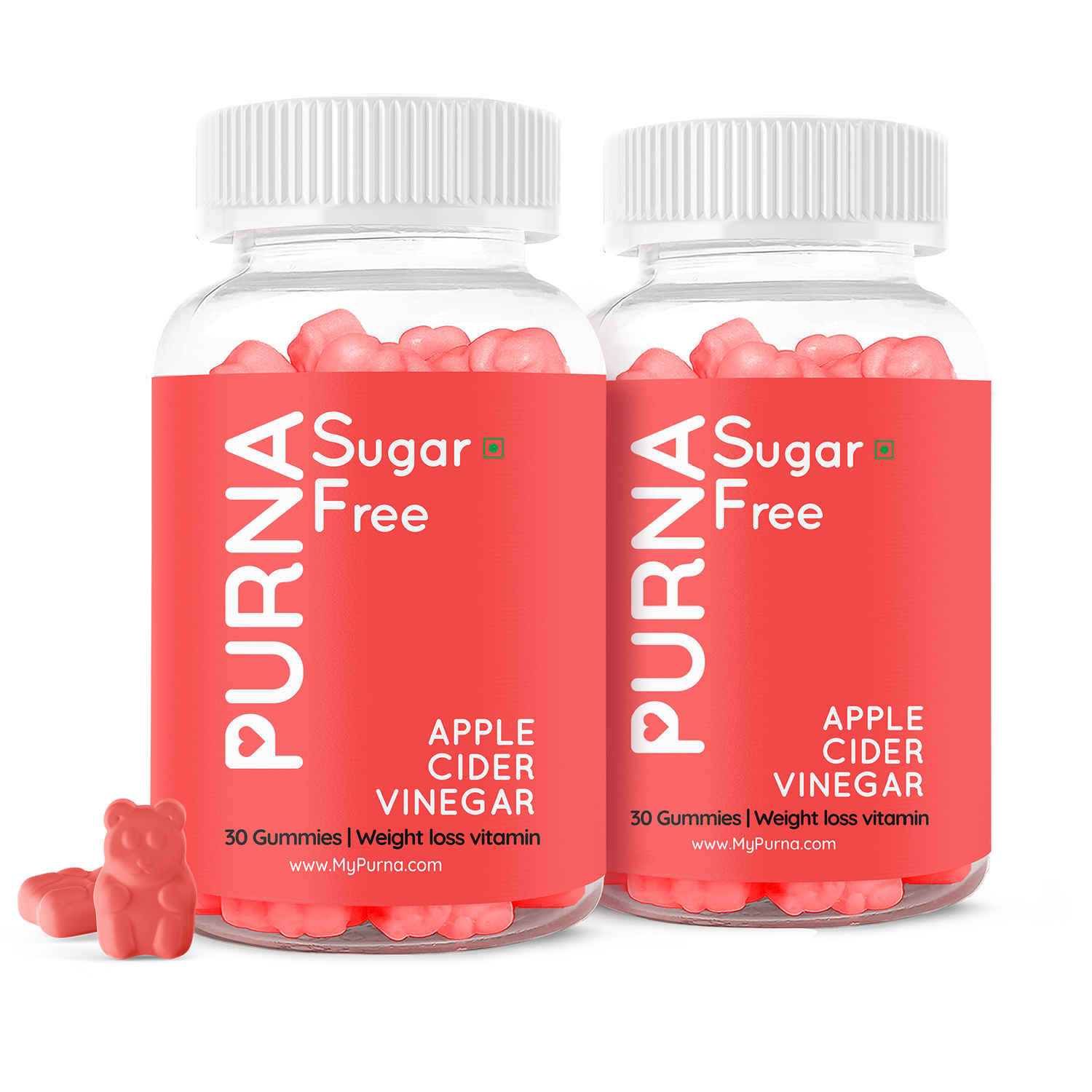 Buy Purna Gummies Purna Sugar Free Apple Cider Vinegar Weight Loss Gummies for Women & Men for Immunity, Detox, Better Digestion & Clear Skin, with the Mother, Beetroot, Natural, Veg, Keto, 2 Month Pack, 60 Gummy Bears, 1 daily - Purplle