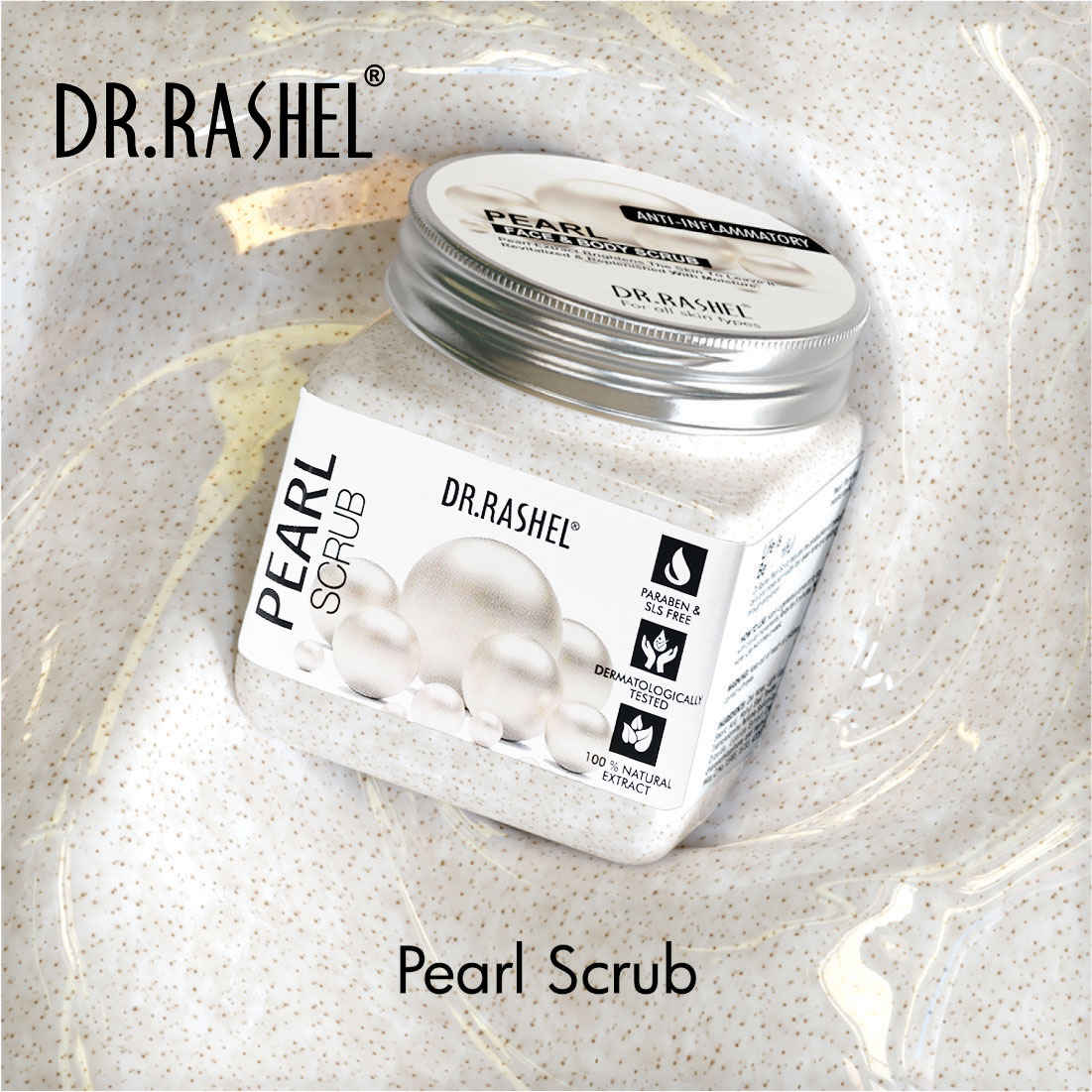 Buy Dr.Rashel Anti-Inflammatory Pearl Face and Body Scrub For All Skin Types (380 ml) - Purplle