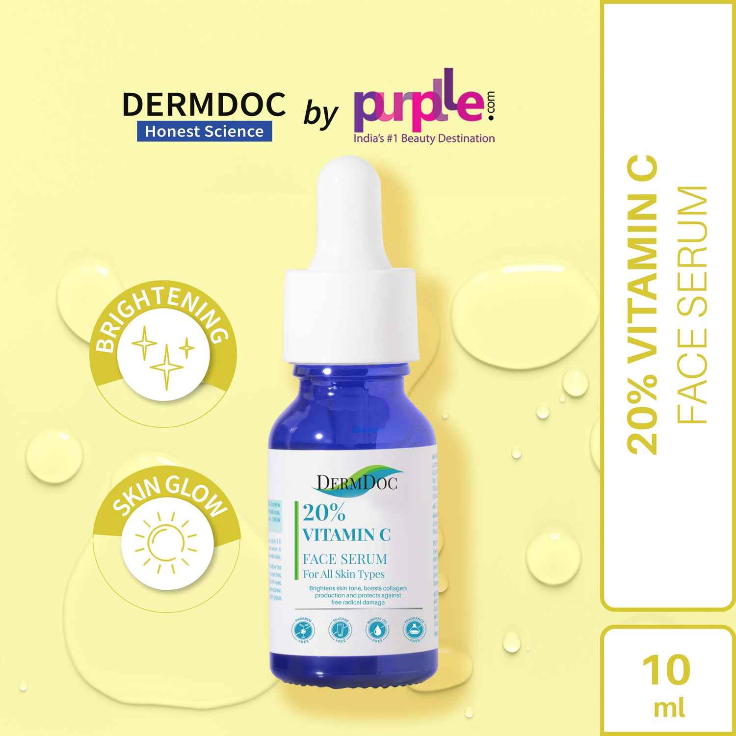 Buy DermDoc by Purplle 20% Vitamin C Face Serum (10ml) - Purplle