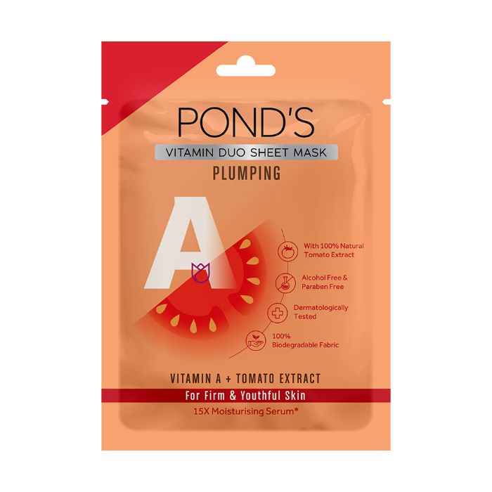 Buy POND'S Plumping Firm Youthful Skin, With 100% Natural Tomato & Vitamin A Sheet Mask, 25 ml - Purplle