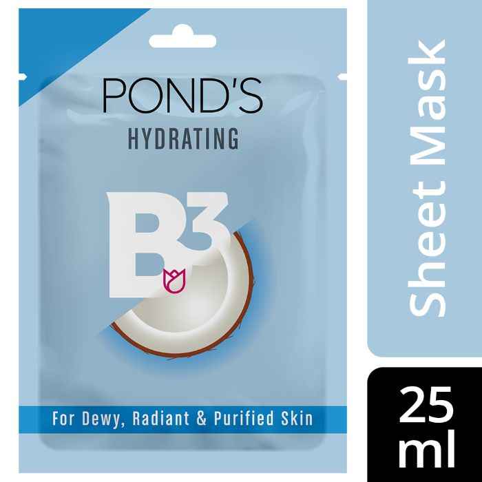 Buy POND'S Hydrating Dewy Radiant Skin, With 100% Natural Coconut Water & Vitamin B3 Sheet Mask, 25 ml - Purplle