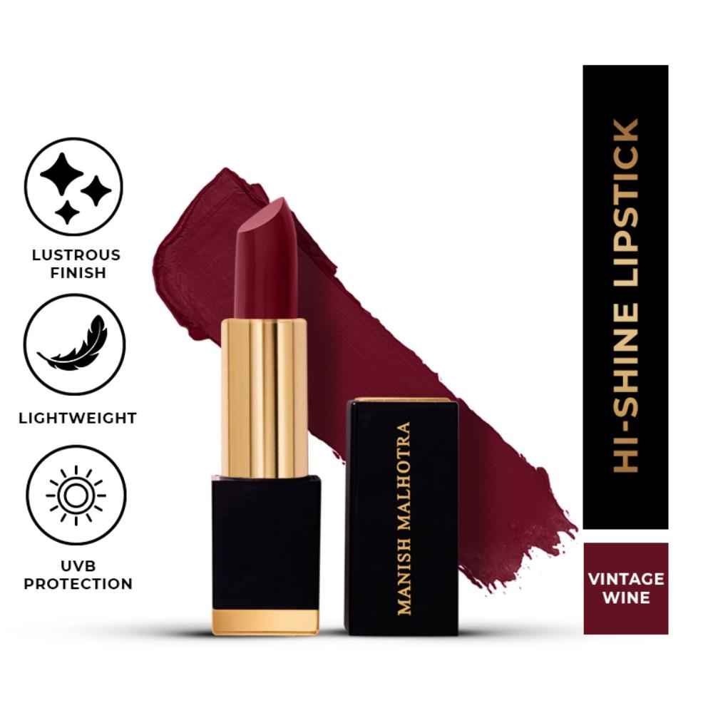 Buy Manish Malhotra Beauty By MyGlamm Hi-Shine Lipstick-Vintage Wine-4 gm - Purplle