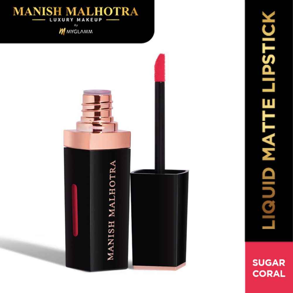 Buy Manish Malhotra Beauty By MyGlamm Liquid Matte Lipstick-Sugar Coral-7 gm - Purplle