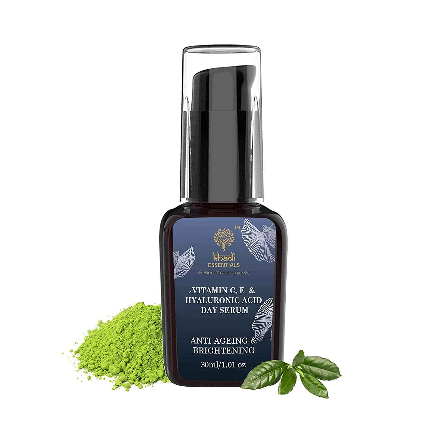 Buy Khadi Essentials Ayurvedic Vitamin C, E & Hyaluronic Acid Brightening Face Serum for Anti-Ageing & Wrinkles with Liquorice, Aloe Vera, Cucumber, Green Tea, Neem & Avocado Extracts, 30 ML SLS Paraben Free - Purplle