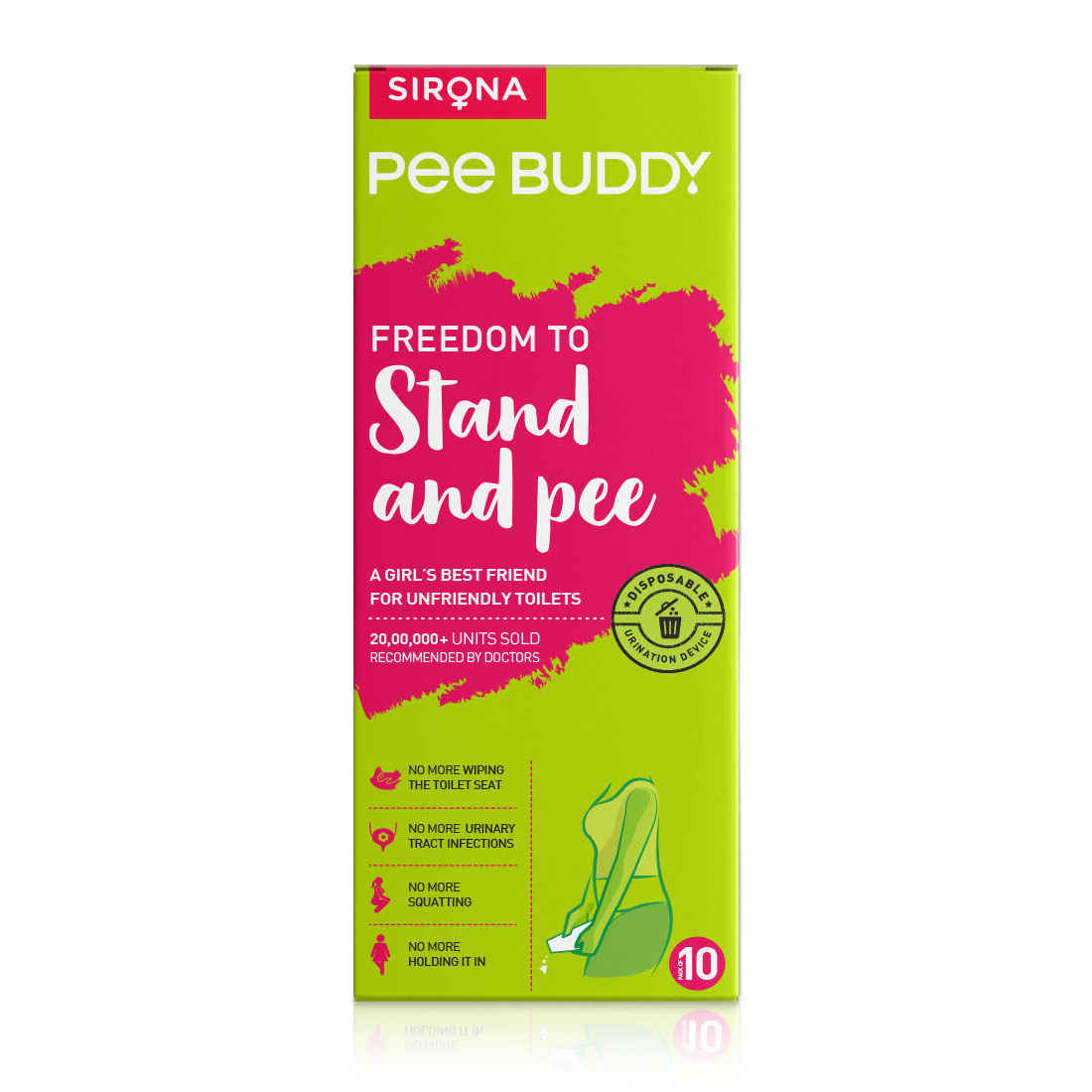 Buy Sirona PeeBuddy - Disposable, Portable Female Urination Device for Women (10 Funnel - 1 Pack) 10 Funnel - Purplle