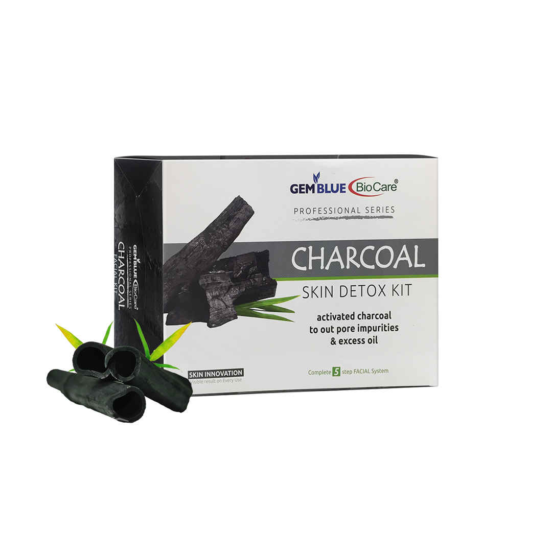 Buy Gemblue Biocare Charcoal Skin Detox Kit for Out Pore Impurities & Excess Oil, 400 gm - Purplle