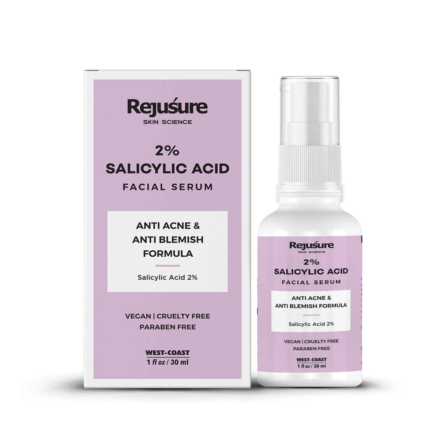 Buy Rejusure 2% Salicylic Acid Face Serum Reduces Open Pores & Excess Oil Fights Blackheads Best for Ance Prone & Oily Skin - 30 ml - Purplle