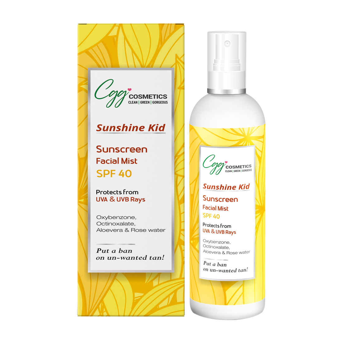 Buy CGG Cosmetics Sunscreen Facial Mist SPF 40 Protects from UVA & UVB Rays Spray - 100ml - Purplle
