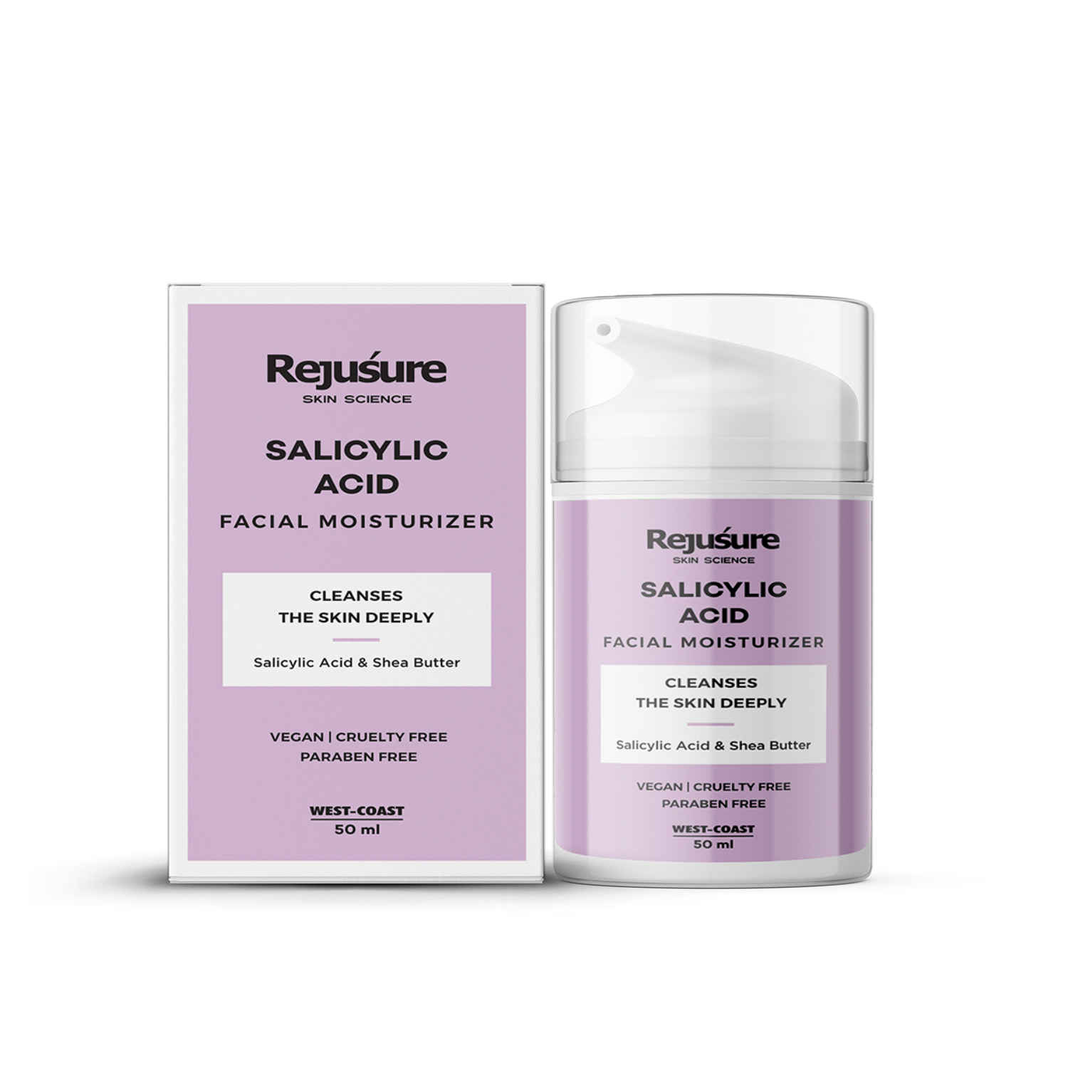Buy Rejusure Salicylic Acid Moisturizer Fights Breakout & Blackheads Reduces Open Pores & Excess Oil Cream for Ance Prone or Oily Skin Cream for Face - 50ml - Purplle