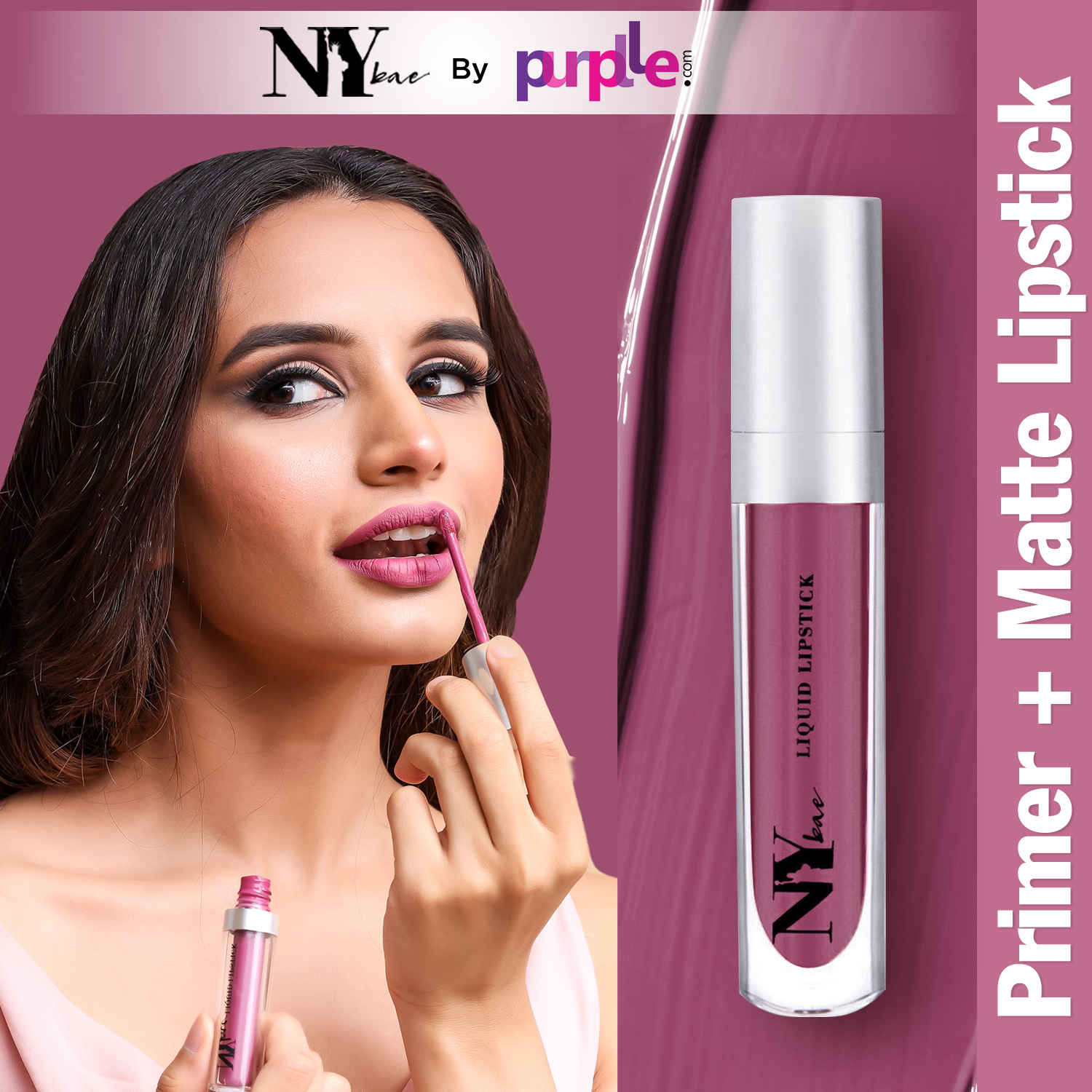 Buy NY Bae Confessions Of A Lip-a-holic Liquid Lipstick | Primer + Matte | Pink | Moisturizing | Long Lasting | Ice Cold Holiday 1 (4.5 ml) - Purplle
