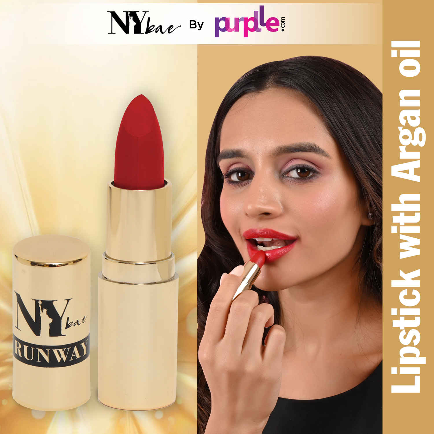 Buy NY Bae Runway Matte Lipstick | Infused With Argan Oil | Red | Moisturising | Long Lasting | Light weight- On Fleek 15 (4.5 gm) - Purplle