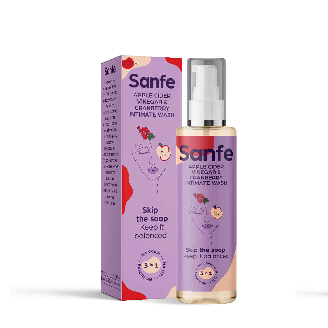 Buy Sanfe Natural Intimate Wash for Women, Apple Cider Intimate Wash 3 In 1 - No Odour, No Itching, No Irritation (100 ml) - Purplle