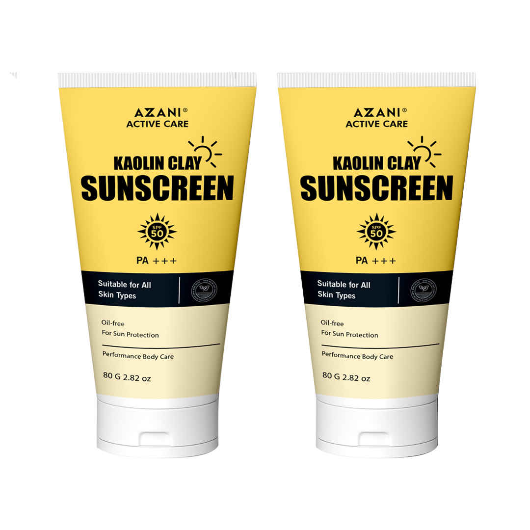 Buy Azani Active Care Sunscreen Lotion with Broad Spectrum SPF 50 & Natural Detoxifying Kaolin Clay, Oil Free & UV Protection. Sports Sunscreen Suitable for All Skin Types (Men & Women) - 160g - Purplle