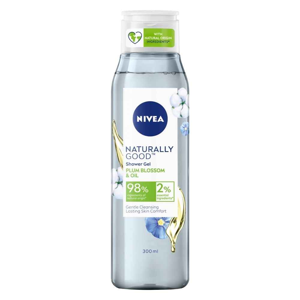 Buy NIVEA Naturally Good Body Wash, Plum Blossom & Oil Shower Gel, No Parabens, Vegan Formula, 98% Natural Origin Ingredients for Gentle Cleansing, (300 ml) - Purplle