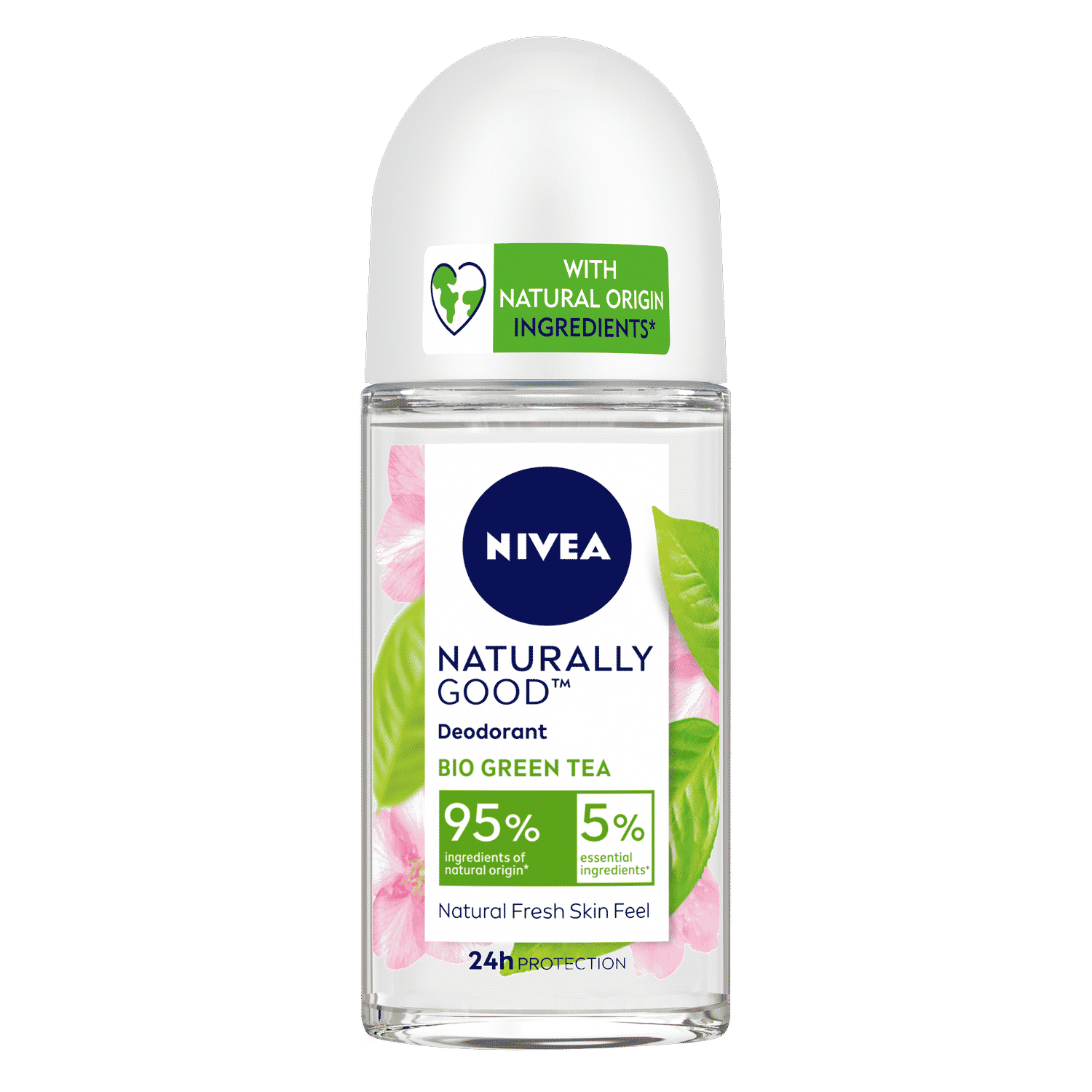 Buy NIVEA Naturally Good Deodorant Roll On, Bio Green Tea with Natural Fresh Skin Feel, Vegan Formula, 24h Odour Protection, 95% Natural Origin Ingredients, (50 ml) - Purplle