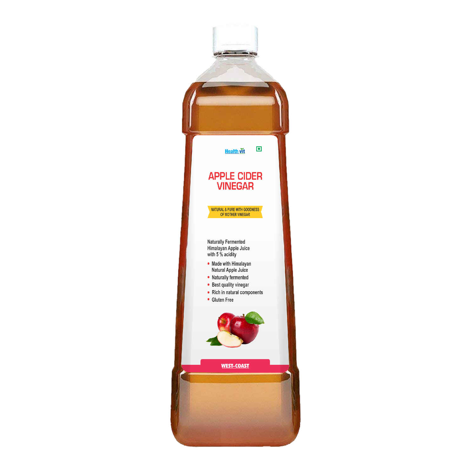Buy Healthvit Apple Cider Vinegar Natural & Pure with strand of mother - not from concentrate – 750 ml - Purplle