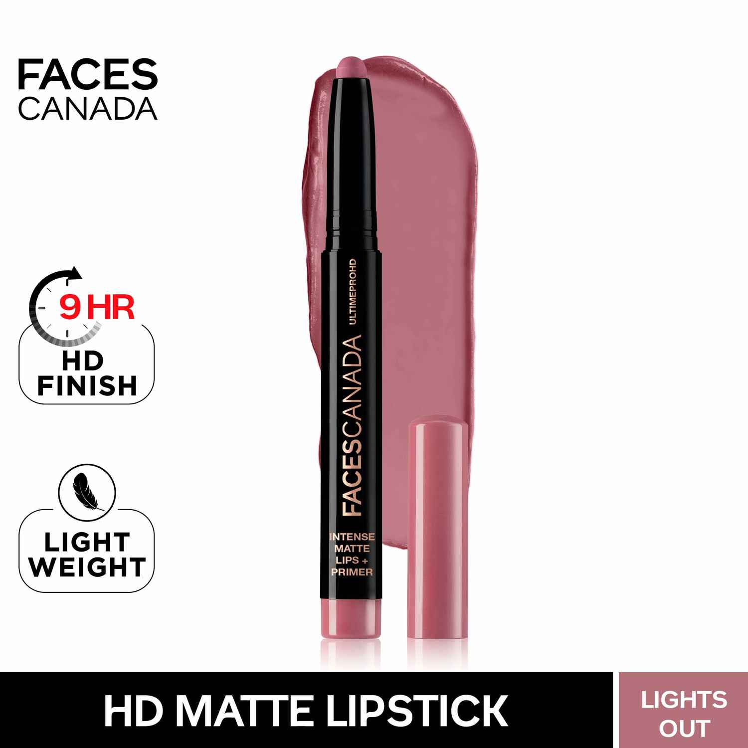 Buy Faces Canada Ultime Pro HD Intense Matte Lips + Primer - Lights Out (1.4 g) - Purplle