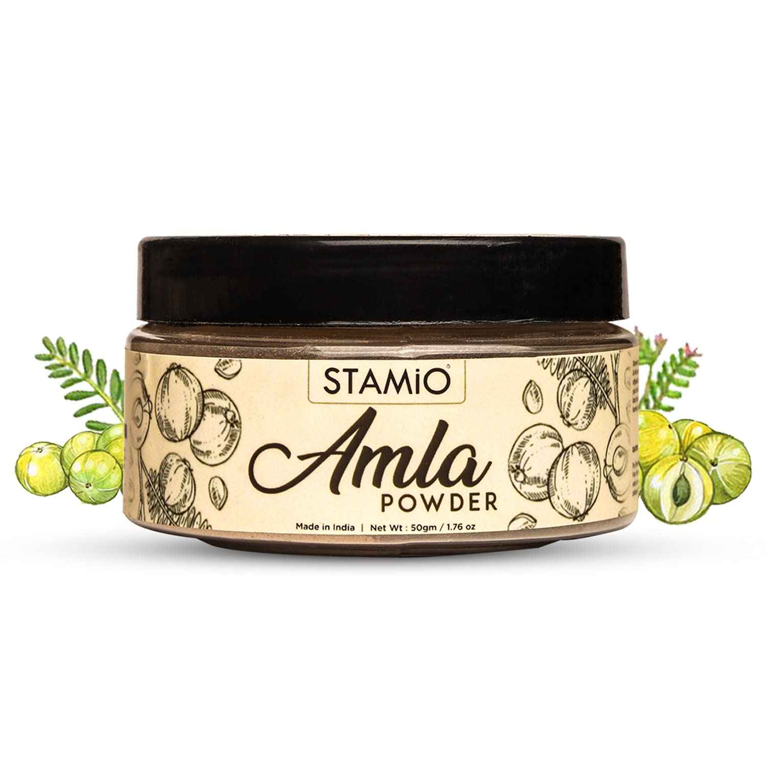 Buy STAMIO Pure Seedless Amla Powder for Hair Growth, Indian Gooseberry (Amla) For Hair Mask/Pack (50gm, Pack of 3) - Purplle