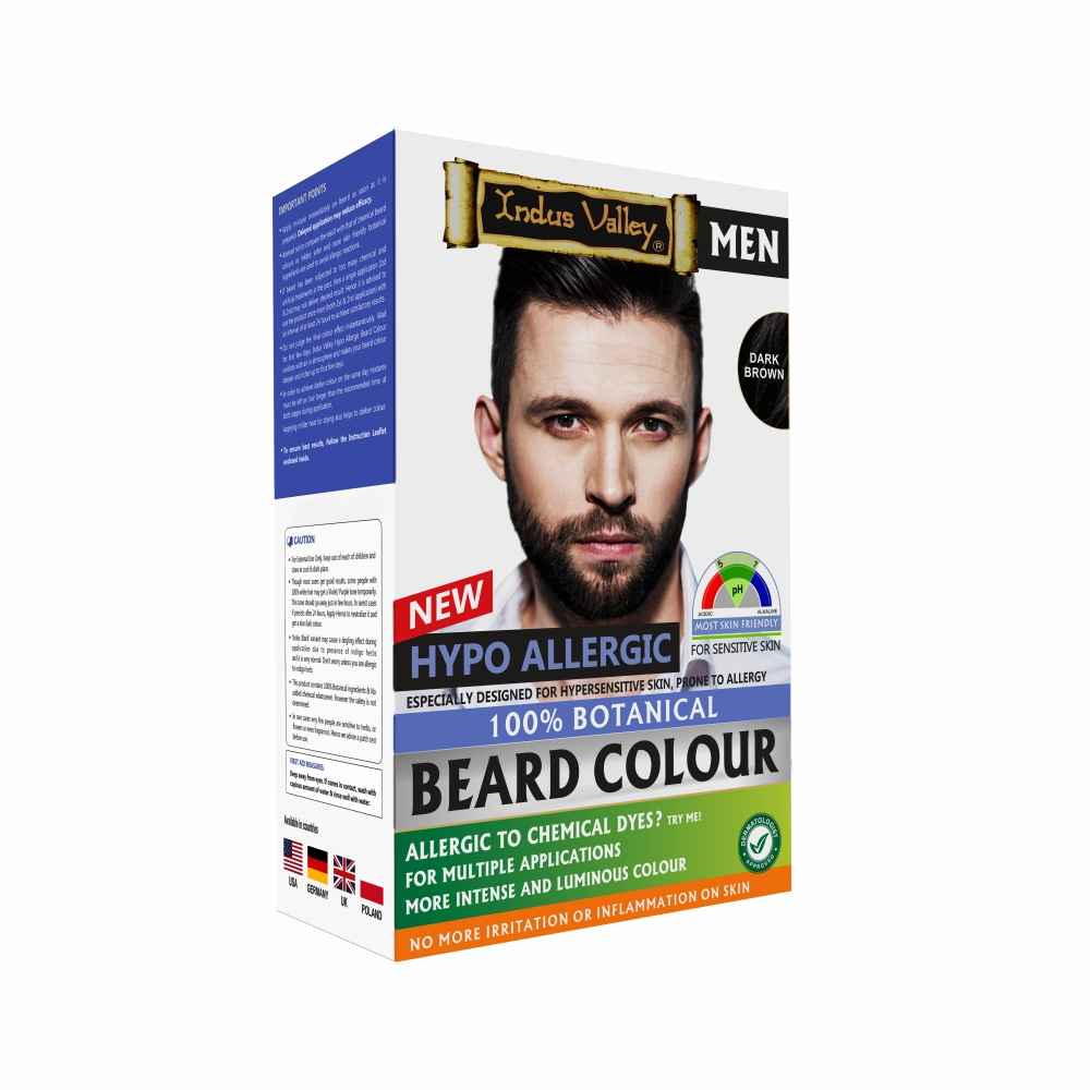 Buy Indus valley men Hypo allergic Beard colour Dark brown 100mg+15ml - Purplle