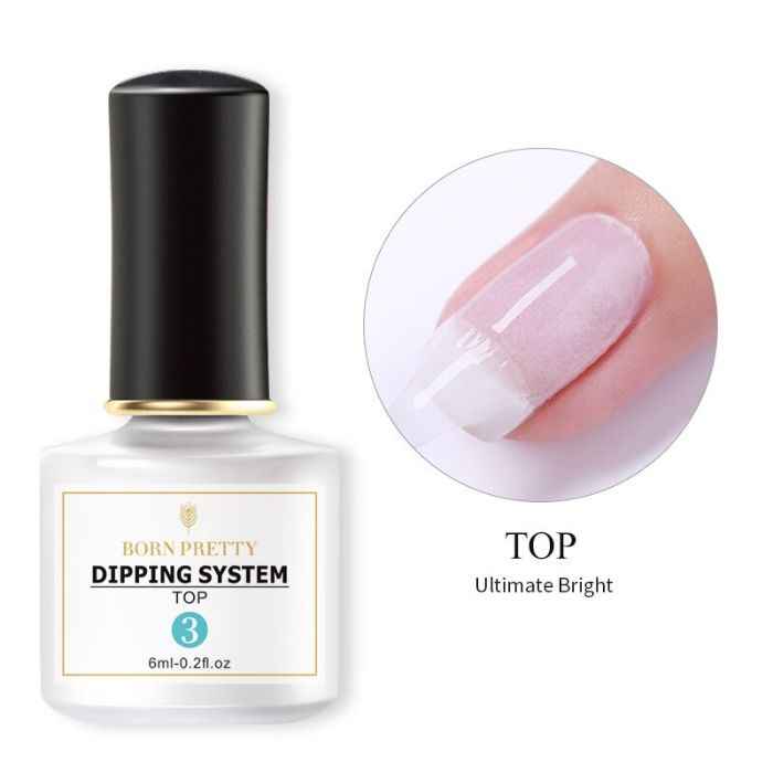 Buy BORN PRETTY 6ml Dipping Nail Powder System Liquid Top Coat Brush Nail Art Natural Dry Without Lamp Cure (BP-6ml-Top) - Purplle