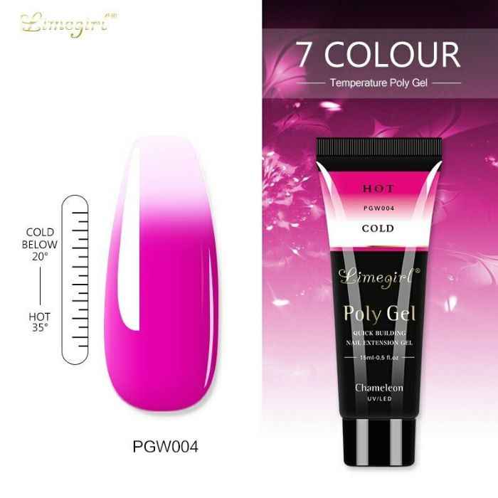 Buy LimeGirl 15ml Thermal Temperature Color Changing Poly Gel Extend Builder Polygel Finger Nail Extension UV LED Acrylic Builder Gel (LG-15ml-PGW04) - Purplle
