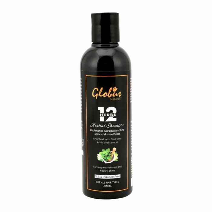 Buy Globus Naturals 12 Herbs Hair Growth Shampoo For Deep Nourishment | Healthy Shine| Ayurvedic Shampoo|All Hair Types|No Parabens| No Sulphate| 250 ml - Purplle