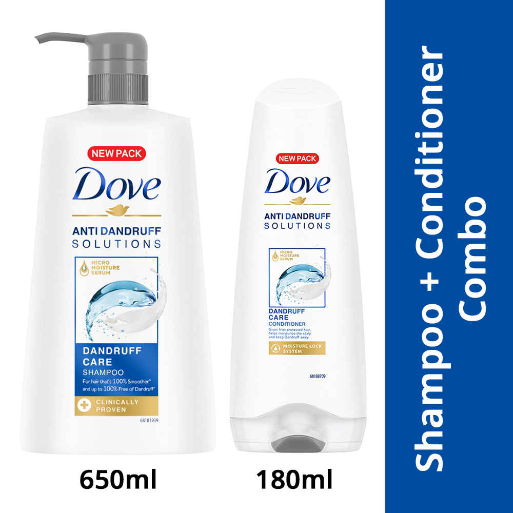 Buy Dove Dandruff Care Shampoo, 650 ml+Dove Dandruff Care Conditioner, 180 ml - Purplle