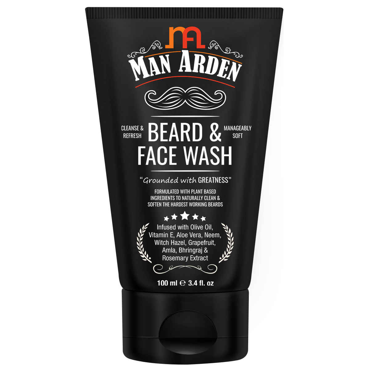 Buy Man Arden Beard & Face Wash, (100 ml) - No SLS , Sulphate, Parabens - Purplle